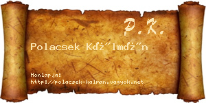 Polacsek Kálmán névjegykártya